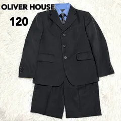 【OLIVER HOUSE オリバーハウス】 キッズスーツ 120 シャツ ネクタイ お受験 入学式 七五三 発表会 結婚式 グレー ストライプ