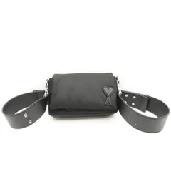 ami paris (アミパリス) 25AW Mardel Bag ULL710-AW0001-001 ナイロン フロントロゴワッペン ショルダーバッグ ブラック