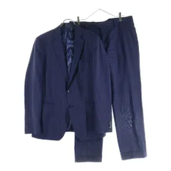 ETRO (エトロ) ストライプ セットアップスーツ シングルテーラードジャケット ウールテーパードスラックスパンツ ブラック/パープルのサムネイル
