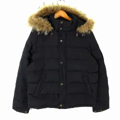 セシルマクビー CECIL McBEE ダウンジャケット ラクーン ファー フード ジップアップ 長袖 M 黒 ブラック ベージュ