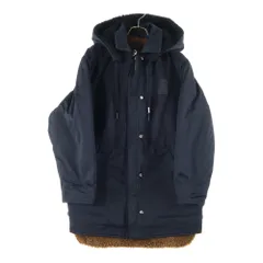 DIESEL (ディーゼル) 裏ボア ラバーパッチ フーデッド 中綿ロングコート ブラック