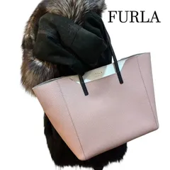 フルラ　FURLA　ファンタジア　バイカラー　ピンクホワイト　レザートートバッグ