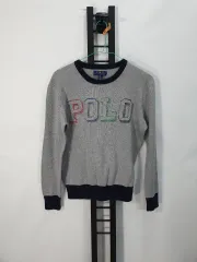 ポロ ラルフローレン ニット Spellout ビックロゴ グレー BOYS PLANET(ボイプラ) L 14/16