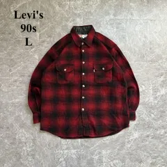 90s【Levi's】リーバイス（L）EU製＊ベビーネルシャツ＊ウール＊胸ポケット＊チェック