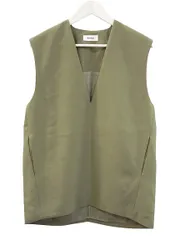 MIESROHE ミースロエ ノースリーブチュニック Vネック ONE SIZE カーキグリーン系 トップス