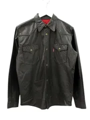 【中古】エアロレザー AEROLEATHER レザーウエスタンシャツ 本革 38 黒 ブラック 長袖 トップス メンズ エアロレザー AEROLEATHER レザーウエスタンシャツ 本革 38 黒