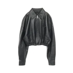 プラダ PRADA 革ジャン トライアングルロゴ 58A121 ブラック その他 レザー ジャケット レディース Used Aのサムネイル