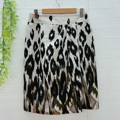 【modify】 総柄スカート 膝丈 ワールド 日本製 （L） 裏地あり 上品