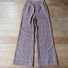 70's gunclub check wool flare pants. 古着　ガンクラブチェックパンツ　スラックス　フレア　パンツ　ウール　古着　USA 赤黒