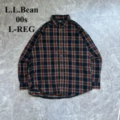 00s【L.L.Bean】エルエルビーン（M）木タグ＊ヘビーネルシャツ＊ボタンダウン＊胸ポケット