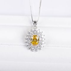 SILVER 925／琥珀 パイナップル モチーフ ペンダントトップ 1点物 