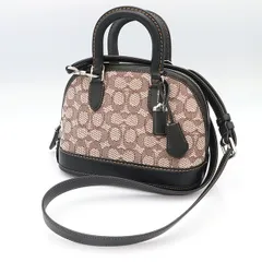 【美品】コーチ COACH ブラック グラブタン レザー レヴェル バッグ 24 シグネチャー テキスタイル ジャカード CF295 2WAY レディース 【yy】【中古】4000001801703552