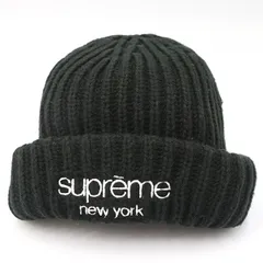 シュプリーム SUPREME ニットキャップ ニット帽子 シェル アクリル100％ ブラック 58cm 【yy】【中古】4000002800900079