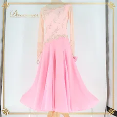 社交ダンス 衣装 スタンダードドレス スタンダード ドレス ワンピース 無地 レース 軽い 薄い デモ 競技 パーティ 発表会 ピンク系 明るい ふんわり 広がる 演技用 発表会用 ドレス パーティー衣装 ダンス衣装 レディース 綺麗 優雅 上品 軽快