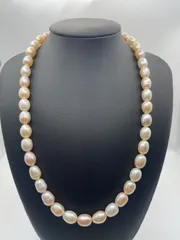 淡水パール　本真珠　留め具シルバー刻印　長さ44ｃｍ　玉サイズ7.2ｍｍ程度　ネックレス　　冠婚葬祭　テリよし　11c79