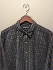 美品　90s　Ralph Lauren　ラルフローレン　シャツ　BLAKE　タータンチェック　ボタンダウン　コットン　Lサイズ