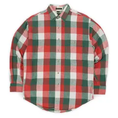 エディーバウアー Eddie Bauer 80s 80年代 ヘビーネルシャツ 黒タグ オールド MADE IN USA アメリカ製 Mckinley Cloth ブロックチェック柄 ヴィンテージ 古着 赤 緑 白 M【中古】