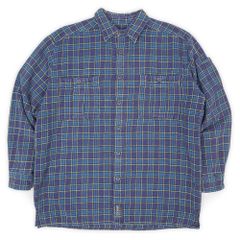 90s 90年代 Levi's SilverTab リーバイス シルバータブ ヘビーネルシャツ 珍品 ボックス ビッグサイズ BAGGY LOOSE USA ヴィンテージ アメリカ 古着 メンズ ブルー系 チェック柄 L【中古】