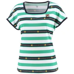 FILA  フィラ  テニス  ウェア  ゲームシャツ  Lサイズ（М寄り）  中古品  ボーダー  緑紺白