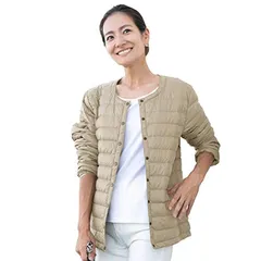 【新品】 [wangyi gensen] ダウンジャケットレディース インナーダウン ウルトラライトダウン 軽量 防寒 暖かい シンプル (ナチュラル XL) 0