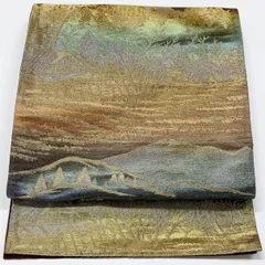 ［6061］袋帯 風景文様 金銀糸 六通 正絹 着物 フォーマル