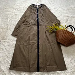 未使用 cloud nine クラウドナイン 刺繍ワンピース 綿 ベージュ