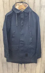 adidas アディダス ブルー M69197 インドネシア製 フード汚れ有 ジャケット パーカー Mサイズ ダブルジップ コットン 裏地ボア