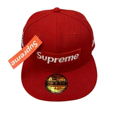 シュプリーム SUPREME × NEW ERA No Comp Box Logo G2709232021 帽子 メンズ帽子 キャップ レッド 7 1/2サイズ 201goods-826
