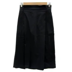 ジャーナルスタンダード レリューム JOURNAL STANDARD relume フレアスカート ギャザースカート ミモレ丈 無地 36 黒 ブラック /YS17 ■MO