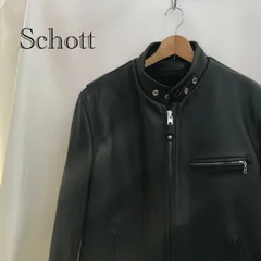 SCHOTT ショット シングルライダース 42 ブラック レザージャケット ARROW ライナー付 USA製 牛革 メンズ ファッション