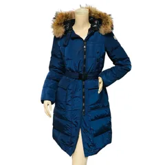 良品★MONCLER・モンクレール MELINA レディース ブランドアイコンワッペン リアルファー フード ベルト付 ダブルジップスナップボタン比翼仕立て ダウンコート(0)レディースダウンジャケット カジュアル ブランド コート 冬物 アウター