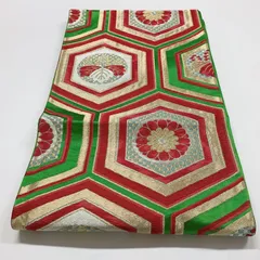 ［6070］袋帯 桐花亀甲繋ぎ 金銀彩 六通 正絹 着物 フォーマル