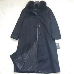ウィンターセール中    最終価格です！     新品    未使用  タグ付き    カシミア100%    ロングコート   ブルーフォックス    SAGA FOX   サガフォックスファー    ブラック    9AR 高級