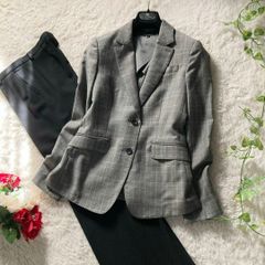 定価4.7万スーツスクエア REDA パンツスーツ グレンチェック 40 グレー
