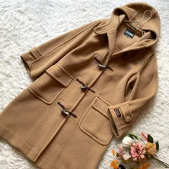 名品　GLENMORE グレンモア　Moorbrook ムーアブルックウール　ヘリンボーンクラシックダッフルコート　ロング　水牛トルグ　レザーループ　ヴィンテージ　12 キャメル　オーバーサイズ　ユニセックス