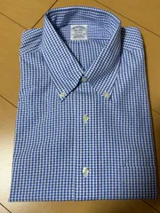 【未使用】タグ付き　ブルックスブラザーズ　シャツ　ブルー　ギンガムチェック