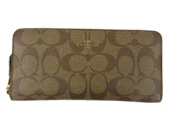 コーチ COACH ラウンドファスナー 長財布 F59267 ブラウン 茶色 シグネチャー コーティングキャンバス ロングウォレット ☆AA★