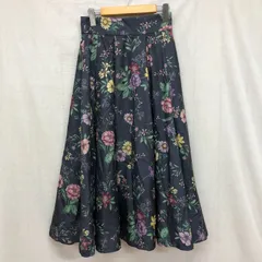 プロポーションボディドレッシング PROPORTION 23SS ボタニカルスカート ミモレ丈 花柄 タックフレアスカート チャコール S