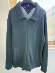 トミーヒルフィガー ニット ジップアップ カーディガン XL