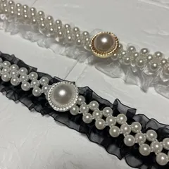 帯締め 振袖 袴 卒業式 帯飾り 和装 成人式 飾り紐 パール フリル レース　パールベルト 華やか　ウエストベルト　和装小物