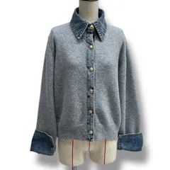 plus OTO.HA オトハ デニム×ニットシャツ 羽織り 異素材 デニム ニット