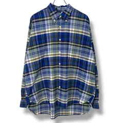 90s J.CREW Button Down Check Shirt 【L】 90年代 ジェイクルー ボタンダウン プレイド チェック シャツ 巨人タグ 白タグ ブルー 古着 ヴィンテージ vintage