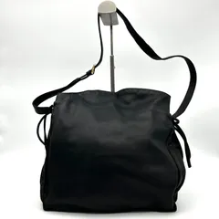 LOEWE（ロエベ）フラメンコ アナグラム ショルダーバッグ セミショルダー 斜め掛け ナッパレザー ブラック 黒 ゴールド金具 【中古】