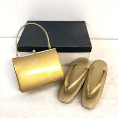 【訳ありお買得】草履 バッグ セット Lサイズ [24cm] 華やか金彩 桜柄 振袖 訪問着 フォーマル 和装小物