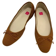 【極美品】卑弥呼 (24) バレエシューズ パンプス フラットシューズ ニット 晴雨兼用 希少デザイン