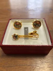 レトロ　ネクタイピン&カフスセット