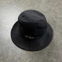 80s 90s Vintage L.L.Bean エルエルビーン フリース バケットハット バケハ 帽子 筆記体 ロゴ 刺繍 ブラック 黒 男女兼用 57cm ヴィンテージ