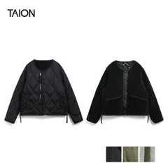 タイオン TAION リバーシブルジャケット キッズ KR104BML K M R “CREW NECK” DOWN JKT ミリタリー クルーネック ダウンジャケット