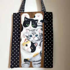 ゆ*み様 ハンドメイド フルーツ猫ちゃん トートバッグ コヤンイサム