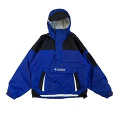90s Columbia コロンビア アノラックパーカー ナイロン テック 紺色